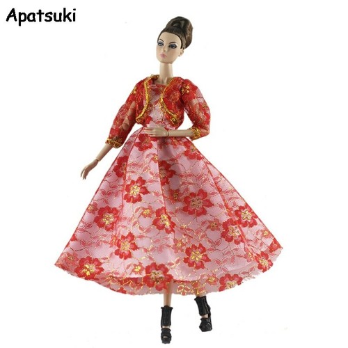 Abito moda fiori rossi per